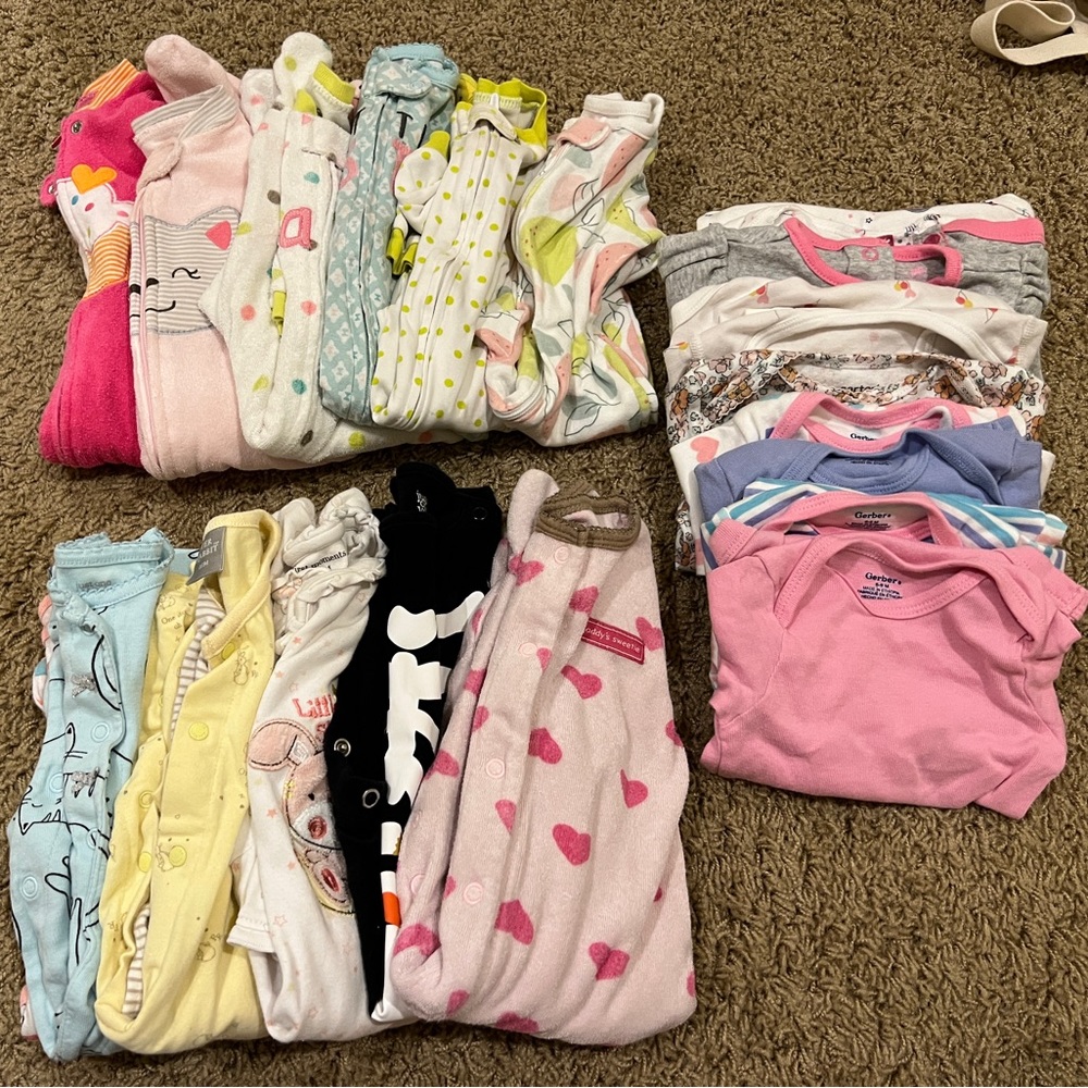 Twelve 6 months Footies/PJs with 8 long-sleeve onesies bundle kit